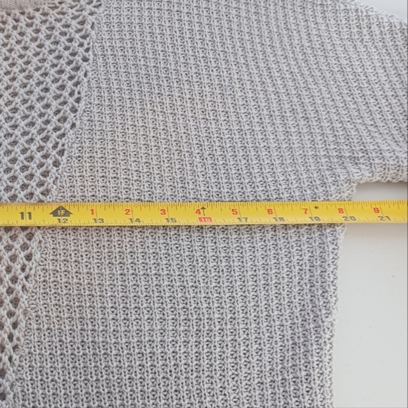 LA'T by L'Agence Open Knit-Paneled 100% Silket Cotton Jumper Sweater - Picture 7 of 16